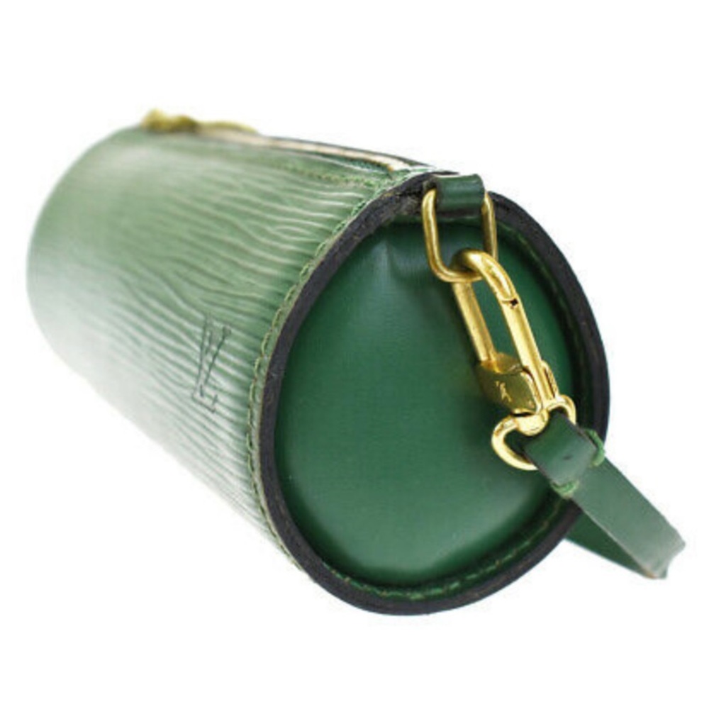 Authentic LOUIS VUITTON Logo Soufflot Pouch Hand Bag